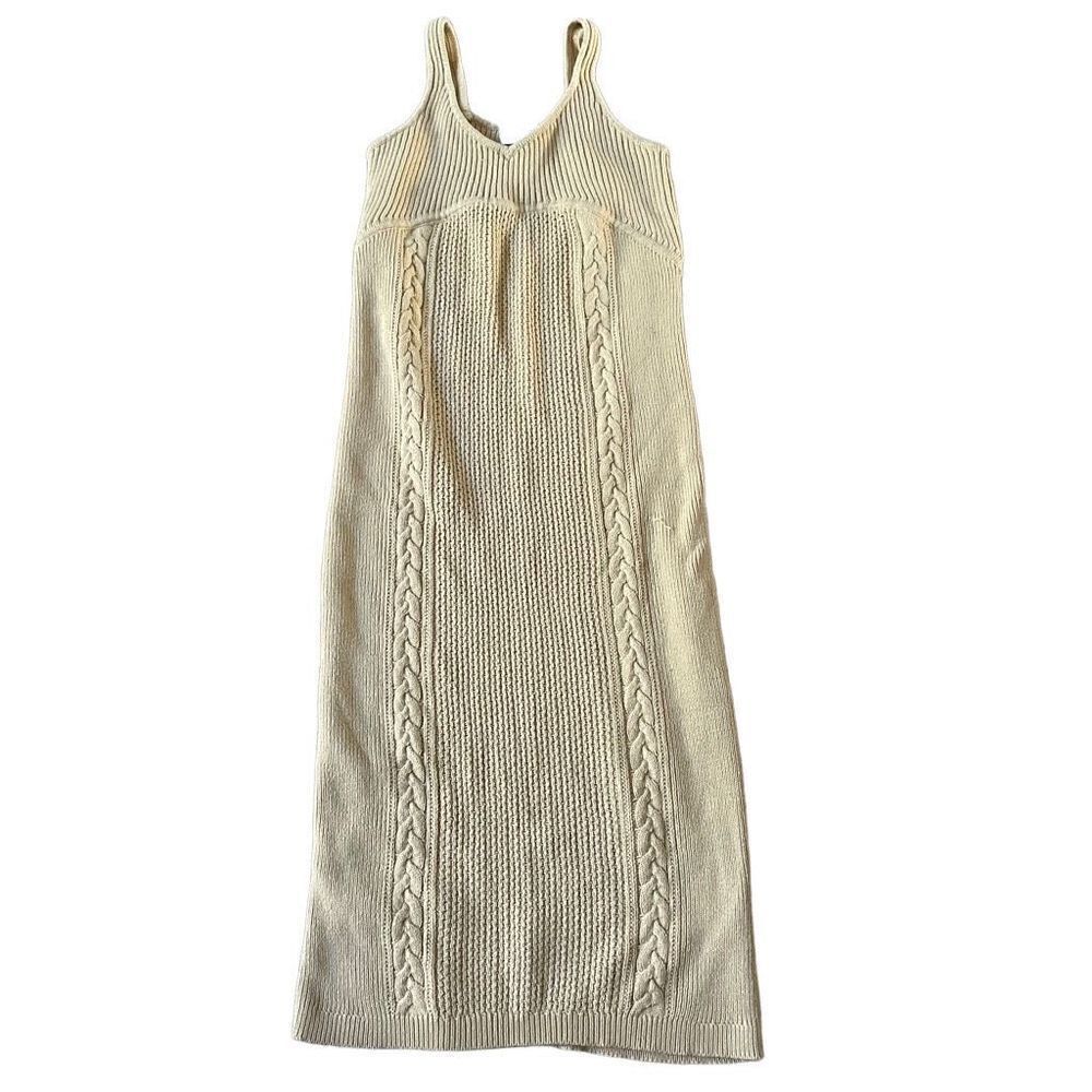 Sofia Jeans by Sofia Vergara Dress Women’s Sweater Tank Beige Knit Midi Length